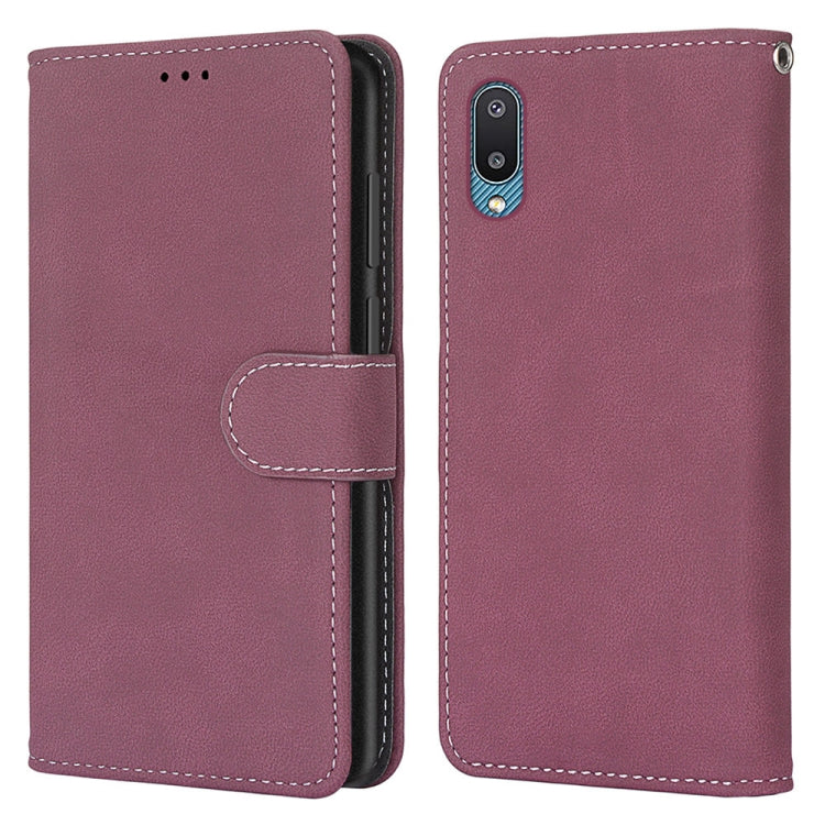 For Samsung Galaxy A02 / M02 Retro Frosted Horizontal Flip PU Leather Case with Holder & Card Slots & Wallet & Photo Frame