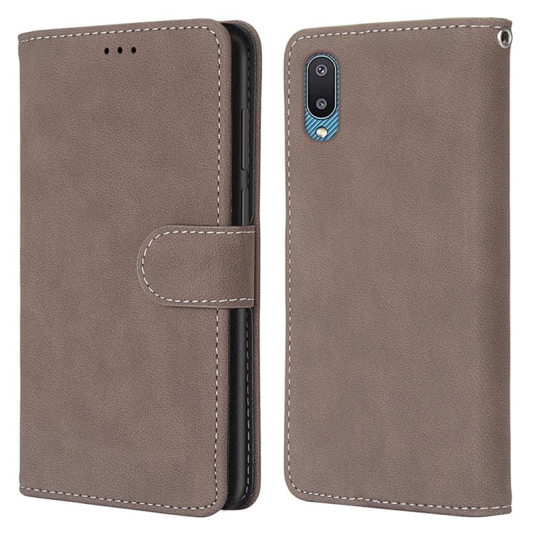 For Samsung Galaxy A02 / M02 Retro Frosted Horizontal Flip PU Leather Case with Holder & Card Slots & Wallet & Photo Frame