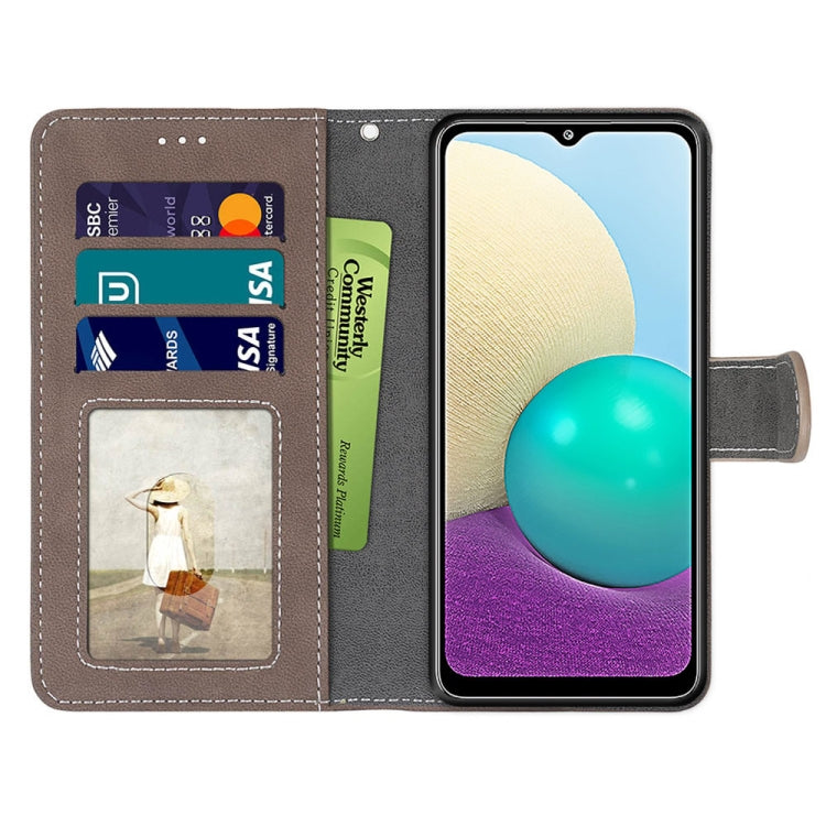 For Samsung Galaxy A02 / M02 Retro Frosted Horizontal Flip PU Leather Case with Holder & Card Slots & Wallet & Photo Frame