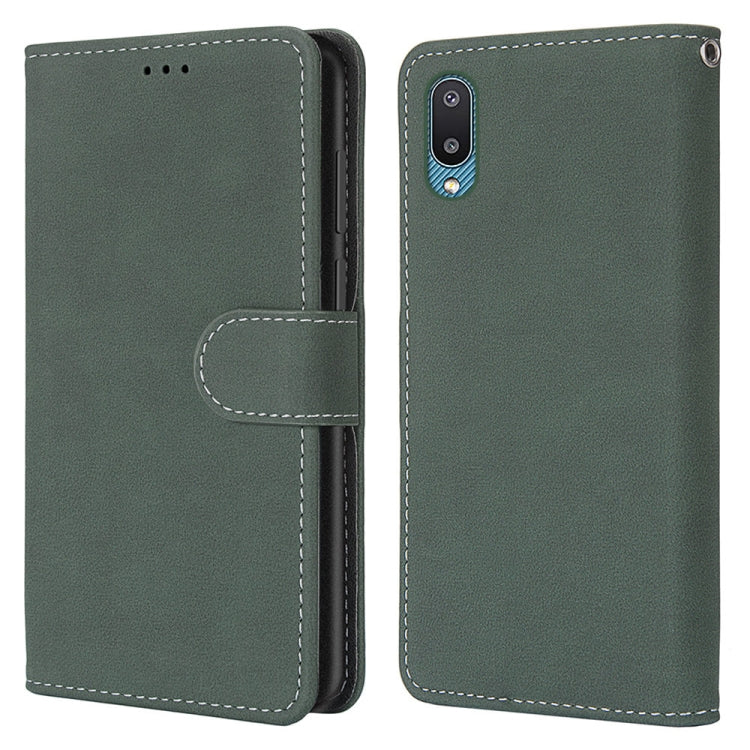 For Samsung Galaxy A02 / M02 Retro Frosted Horizontal Flip PU Leather Case with Holder & Card Slots & Wallet & Photo Frame