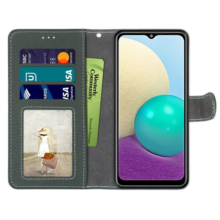 For Samsung Galaxy A02 / M02 Retro Frosted Horizontal Flip PU Leather Case with Holder & Card Slots & Wallet & Photo Frame