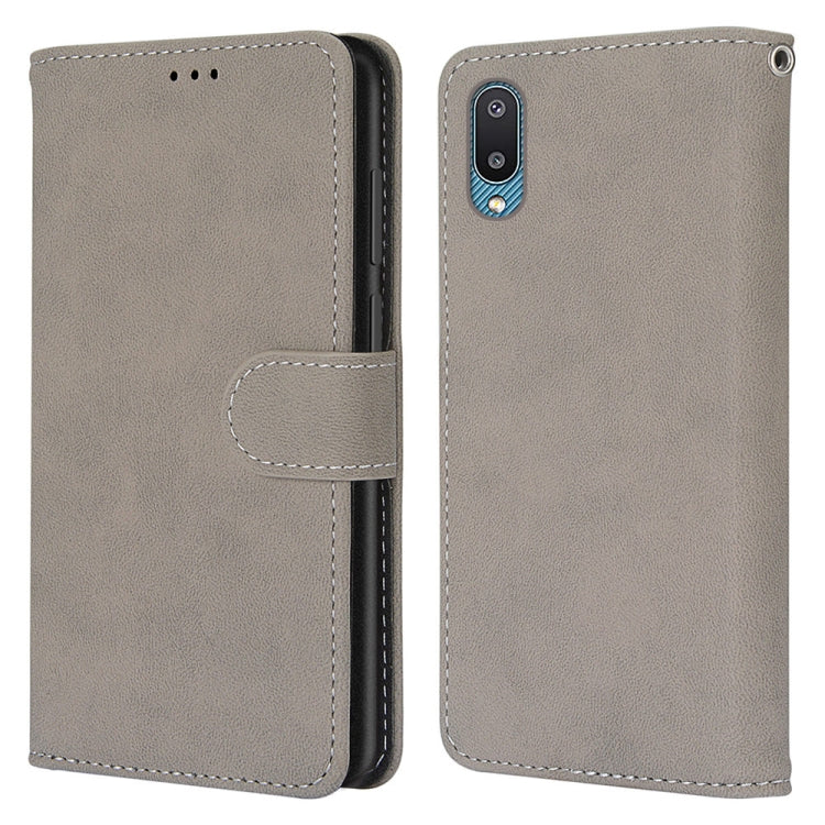 For Samsung Galaxy A02 / M02 Retro Frosted Horizontal Flip PU Leather Case with Holder & Card Slots & Wallet & Photo Frame