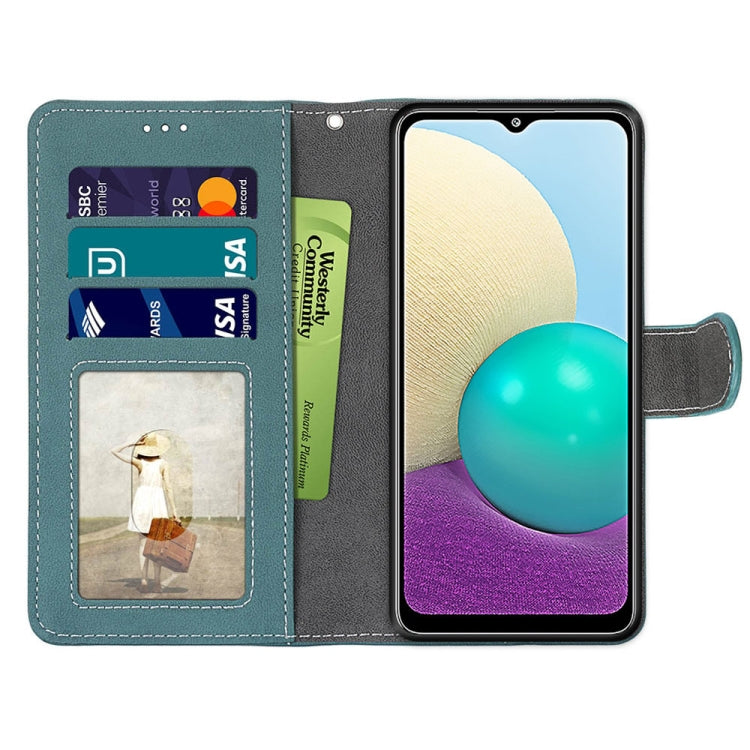 For Samsung Galaxy A02 / M02 Retro Frosted Horizontal Flip PU Leather Case with Holder & Card Slots & Wallet & Photo Frame