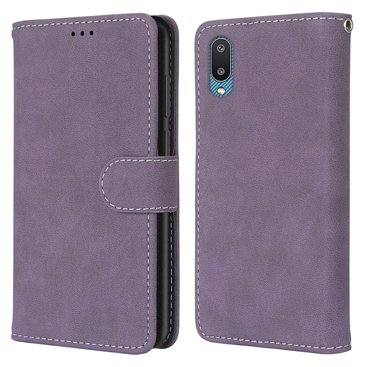 For Samsung Galaxy A02 / M02 Retro Frosted Horizontal Flip PU Leather Case with Holder & Card Slots & Wallet & Photo Frame