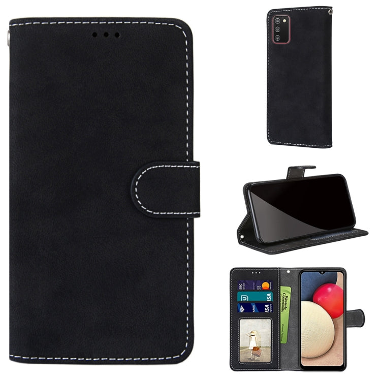 For Samsung Galaxy A02s / M02s Retro Frosted Horizontal Flip PU Leather Case with Holder & Card Slots & Wallet & Photo Frame
