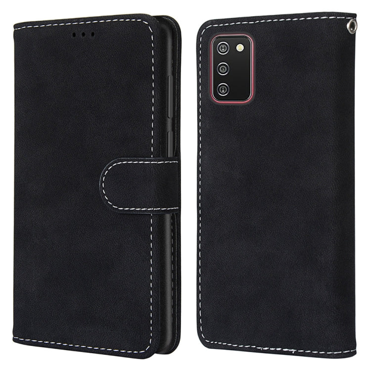 For Samsung Galaxy A02s / M02s Retro Frosted Horizontal Flip PU Leather Case with Holder & Card Slots & Wallet & Photo Frame