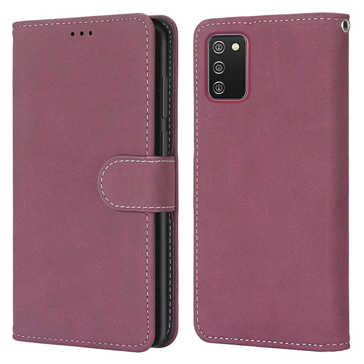 For Samsung Galaxy A02s / M02s Retro Frosted Horizontal Flip PU Leather Case with Holder & Card Slots & Wallet & Photo Frame