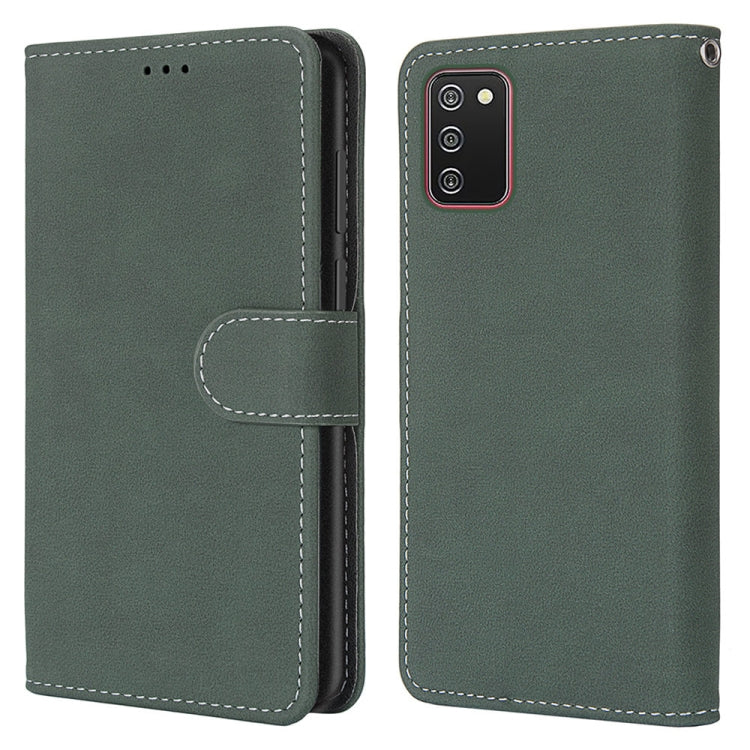 For Samsung Galaxy A02s / M02s Retro Frosted Horizontal Flip PU Leather Case with Holder & Card Slots & Wallet & Photo Frame