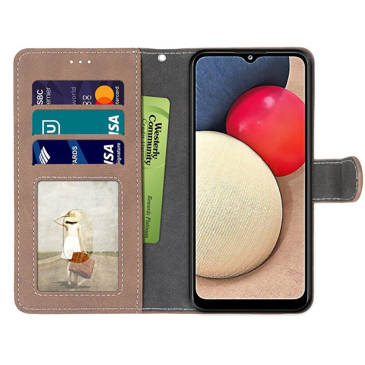 For Samsung Galaxy A02s / M02s Retro Frosted Horizontal Flip PU Leather Case with Holder & Card Slots & Wallet & Photo Frame