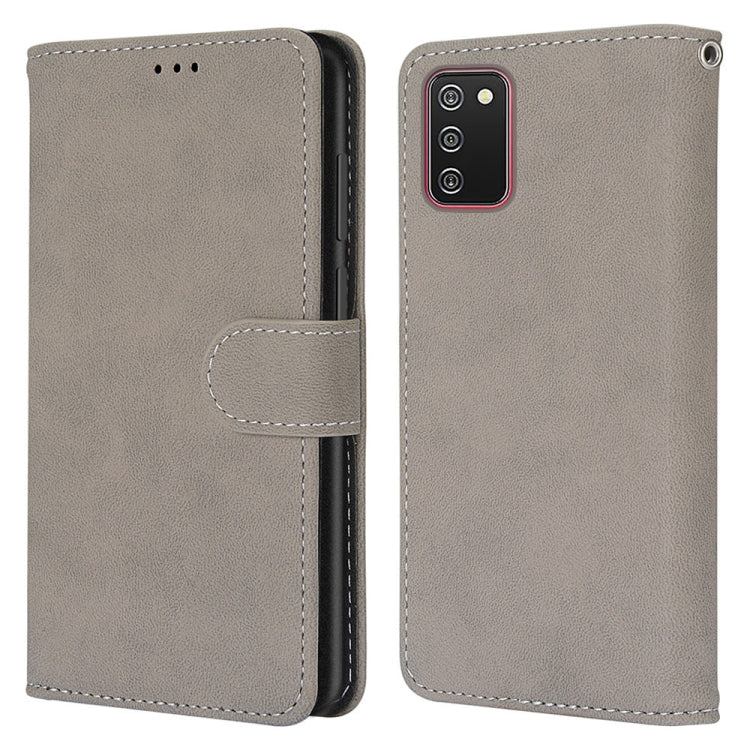 For Samsung Galaxy A02s / M02s Retro Frosted Horizontal Flip PU Leather Case with Holder & Card Slots & Wallet & Photo Frame