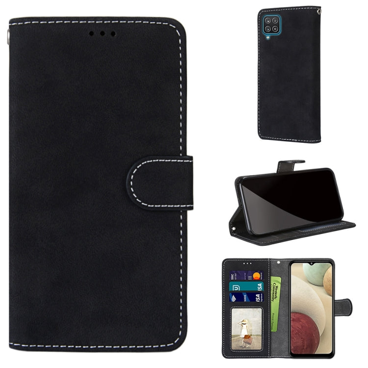 For Samsung Galaxy A12 / M12 Retro Frosted Horizontal Flip PU Leather Case with Holder & Card Slots & Wallet & Photo Frame