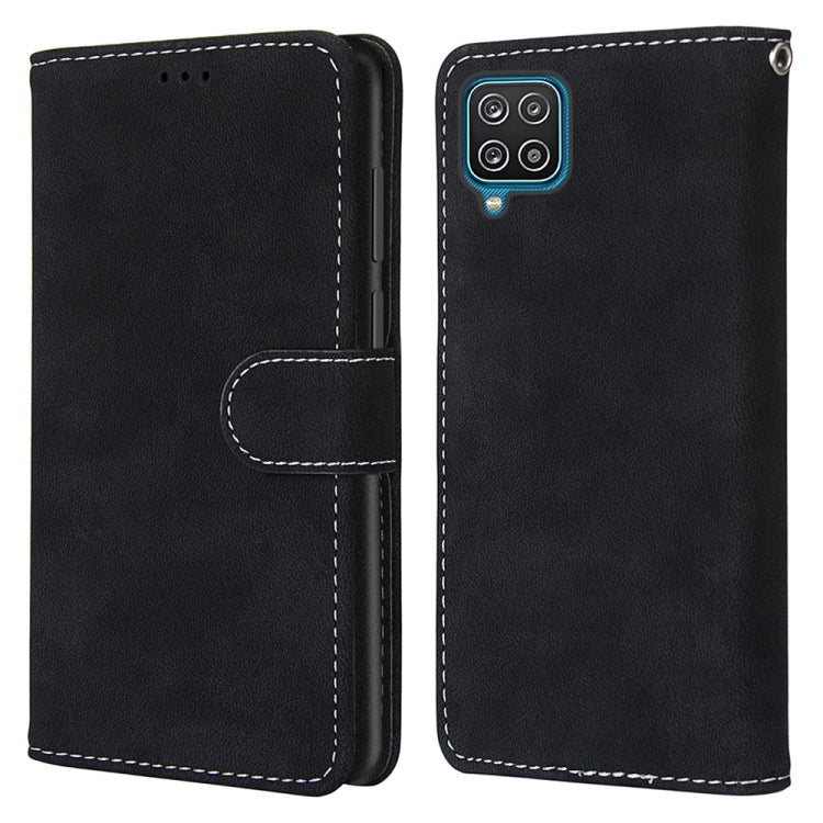 For Samsung Galaxy A12 / M12 Retro Frosted Horizontal Flip PU Leather Case with Holder & Card Slots & Wallet & Photo Frame