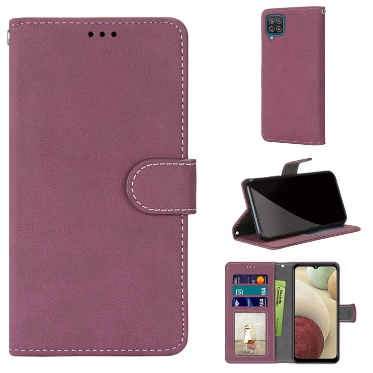 For Samsung Galaxy A12 / M12 Retro Frosted Horizontal Flip PU Leather Case with Holder & Card Slots & Wallet & Photo Frame