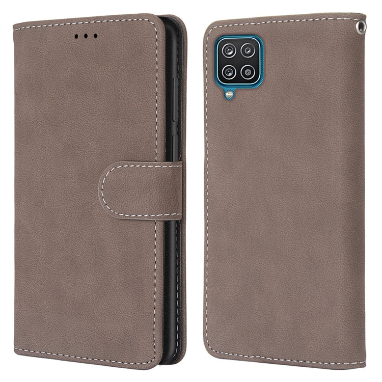 For Samsung Galaxy A12 / M12 Retro Frosted Horizontal Flip PU Leather Case with Holder & Card Slots & Wallet & Photo Frame