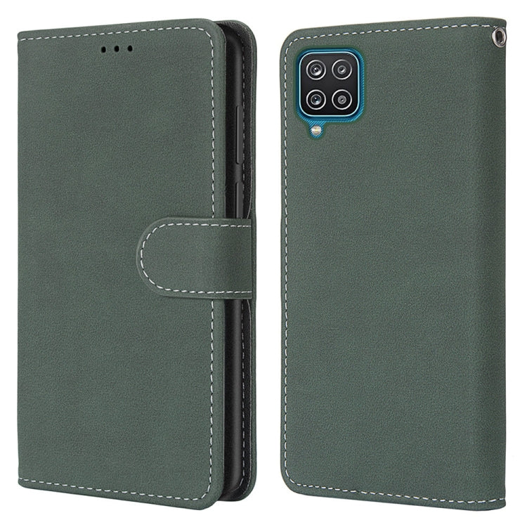 For Samsung Galaxy A12 / M12 Retro Frosted Horizontal Flip PU Leather Case with Holder & Card Slots & Wallet & Photo Frame