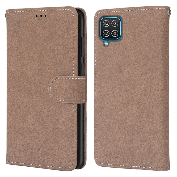 For Samsung Galaxy A12 / M12 Retro Frosted Horizontal Flip PU Leather Case with Holder & Card Slots & Wallet & Photo Frame