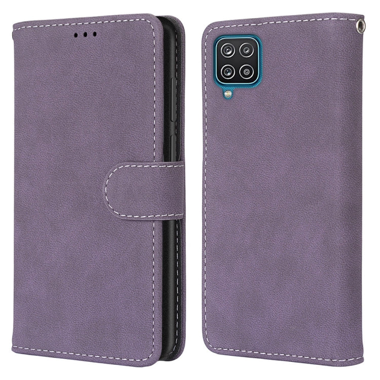 For Samsung Galaxy A12 / M12 Retro Frosted Horizontal Flip PU Leather Case with Holder & Card Slots & Wallet & Photo Frame