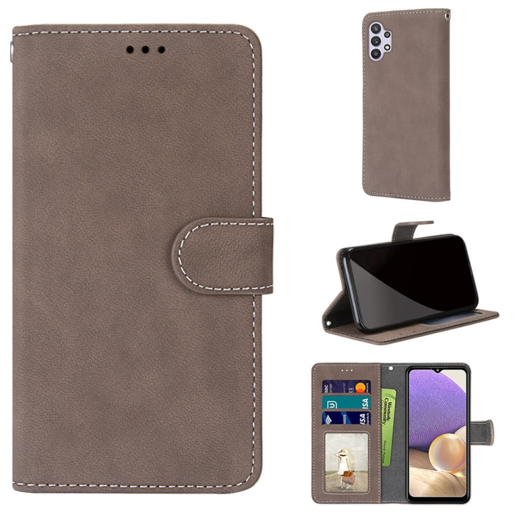 For Samsung Galaxy A32 5G Retro Frosted Horizontal Flip PU Leather Case with Holder & Card Slots & Wallet & Photo Frame