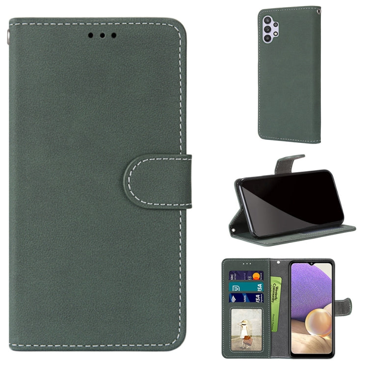 For Samsung Galaxy A32 5G Retro Frosted Horizontal Flip PU Leather Case with Holder & Card Slots & Wallet & Photo Frame
