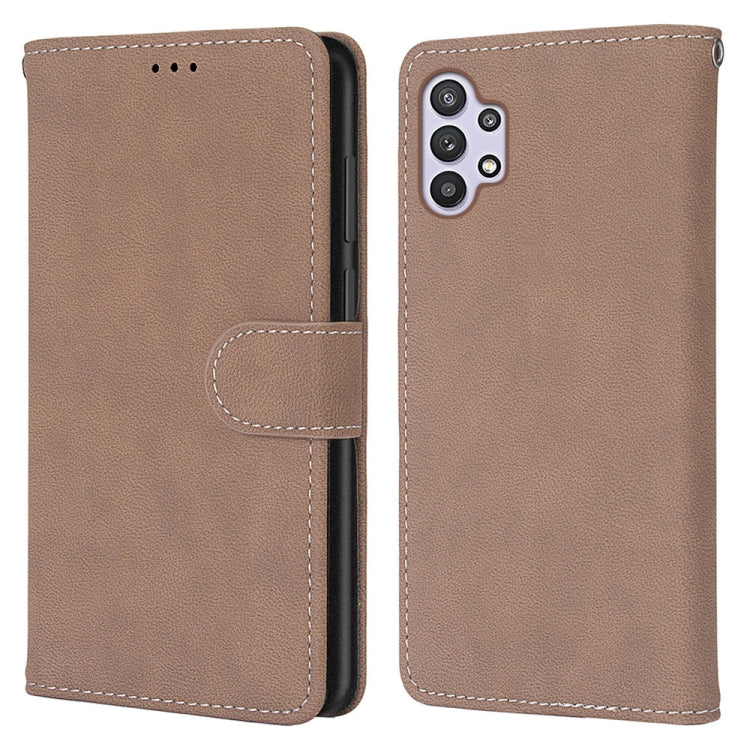 For Samsung Galaxy A32 5G Retro Frosted Horizontal Flip PU Leather Case with Holder & Card Slots & Wallet & Photo Frame