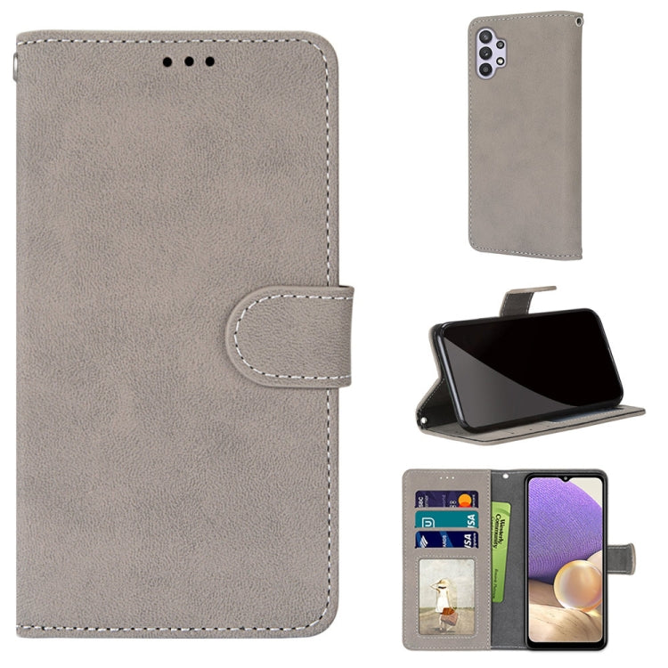 For Samsung Galaxy A32 5G Retro Frosted Horizontal Flip PU Leather Case with Holder & Card Slots & Wallet & Photo Frame