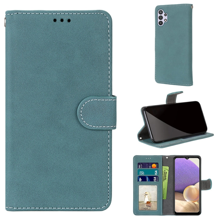 For Samsung Galaxy A32 5G Retro Frosted Horizontal Flip PU Leather Case with Holder & Card Slots & Wallet & Photo Frame