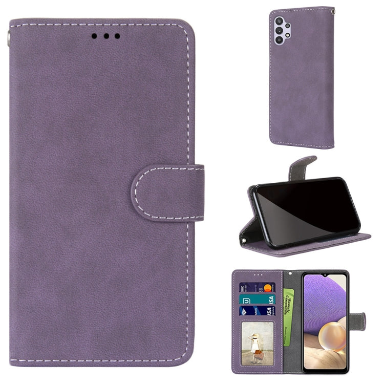 For Samsung Galaxy A32 5G Retro Frosted Horizontal Flip PU Leather Case with Holder & Card Slots & Wallet & Photo Frame