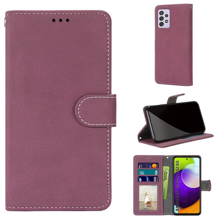 For Samsung Galaxy A52 5G / 4G Retro Frosted Horizontal Flip PU Leather Case with Holder & Card Slots & Wallet & Photo Frame