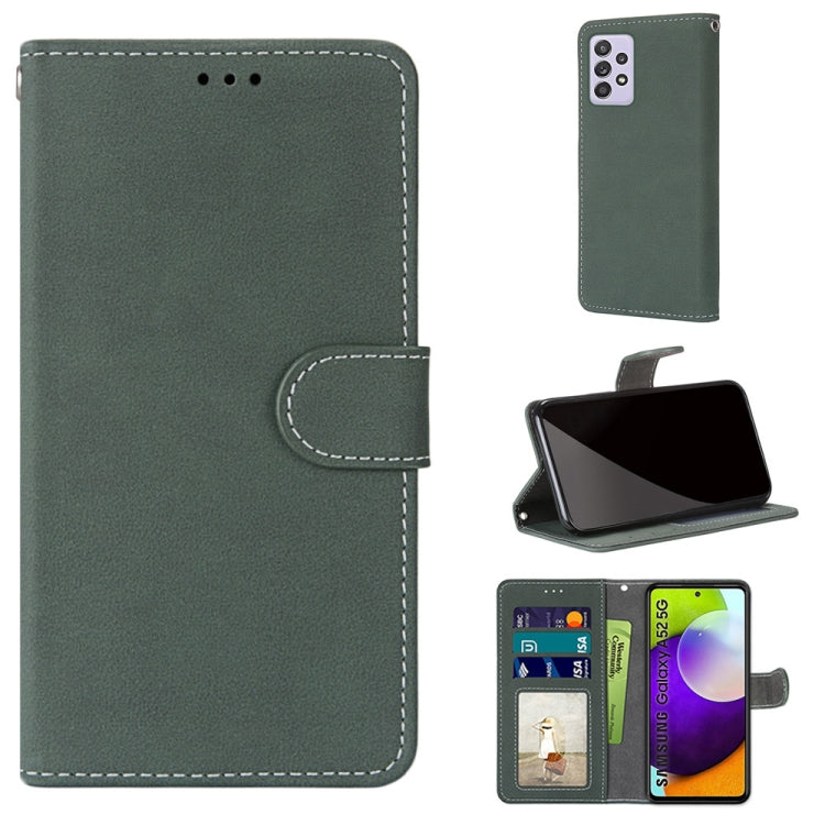 For Samsung Galaxy A52 5G / 4G Retro Frosted Horizontal Flip PU Leather Case with Holder & Card Slots & Wallet & Photo Frame
