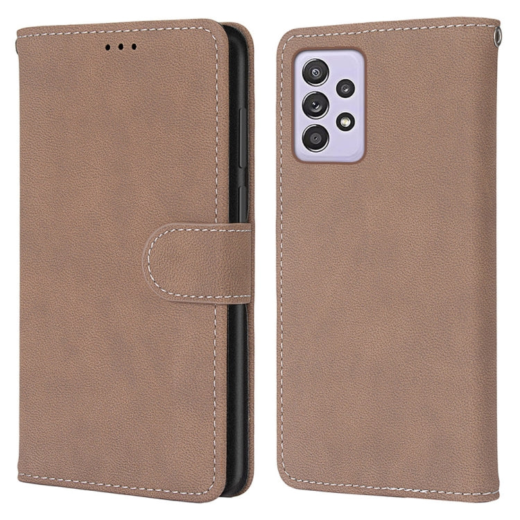 For Samsung Galaxy A52 5G / 4G Retro Frosted Horizontal Flip PU Leather Case with Holder & Card Slots & Wallet & Photo Frame