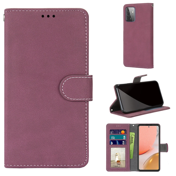 For Samsung Galaxy A72 5G / 4G Retro Frosted Horizontal Flip PU Leather Case with Holder & Card Slots & Wallet & Photo Frame
