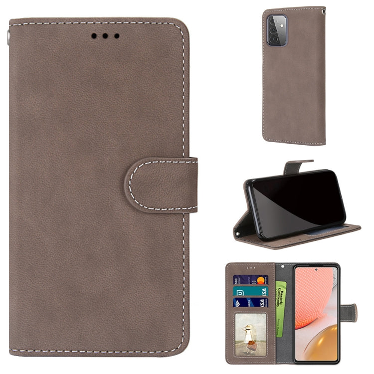For Samsung Galaxy A72 5G / 4G Retro Frosted Horizontal Flip PU Leather Case with Holder & Card Slots & Wallet & Photo Frame