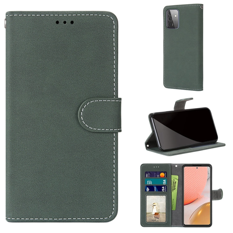 For Samsung Galaxy A72 5G / 4G Retro Frosted Horizontal Flip PU Leather Case with Holder & Card Slots & Wallet & Photo Frame