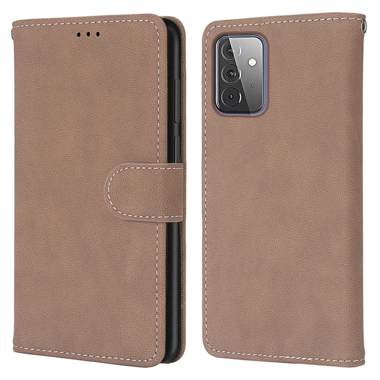 For Samsung Galaxy A72 5G / 4G Retro Frosted Horizontal Flip PU Leather Case with Holder & Card Slots & Wallet & Photo Frame
