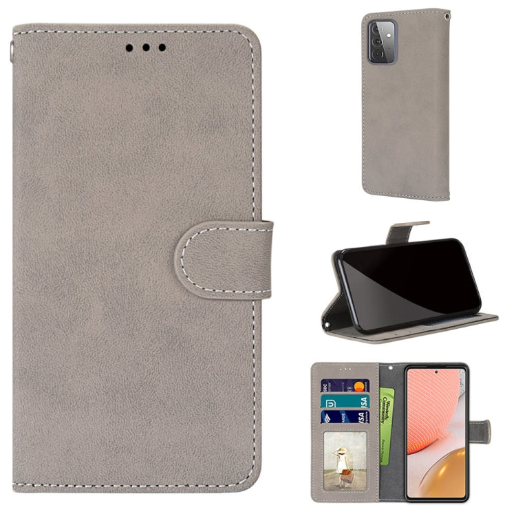 For Samsung Galaxy A72 5G / 4G Retro Frosted Horizontal Flip PU Leather Case with Holder & Card Slots & Wallet & Photo Frame