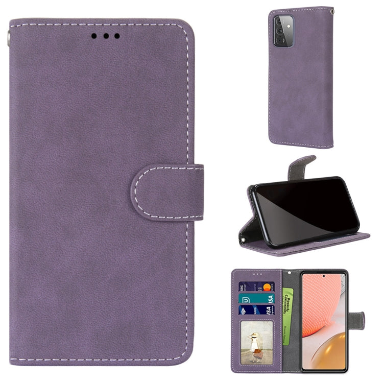 For Samsung Galaxy A72 5G / 4G Retro Frosted Horizontal Flip PU Leather Case with Holder & Card Slots & Wallet & Photo Frame