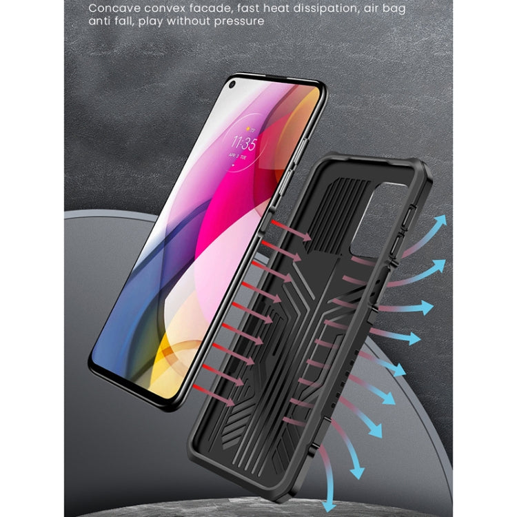 For Motorola Moto G Play (2021) Vanguard Warrior All Inclusive Double-color Shockproof TPU + PC Protective Case with Holder