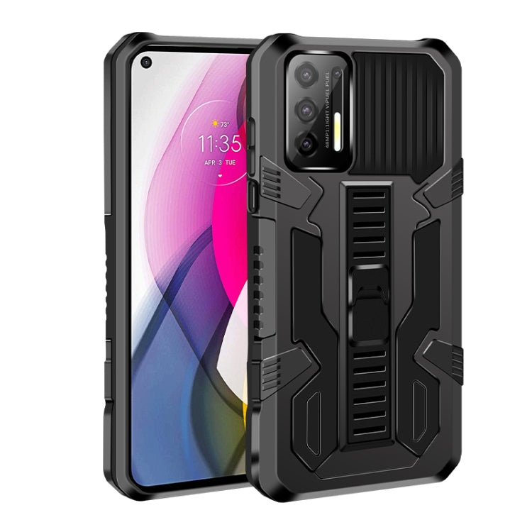 For Motorola Moto G Power (2021) Vanguard Warrior All Inclusive Double-color Shockproof TPU + PC Protective Case with Holder