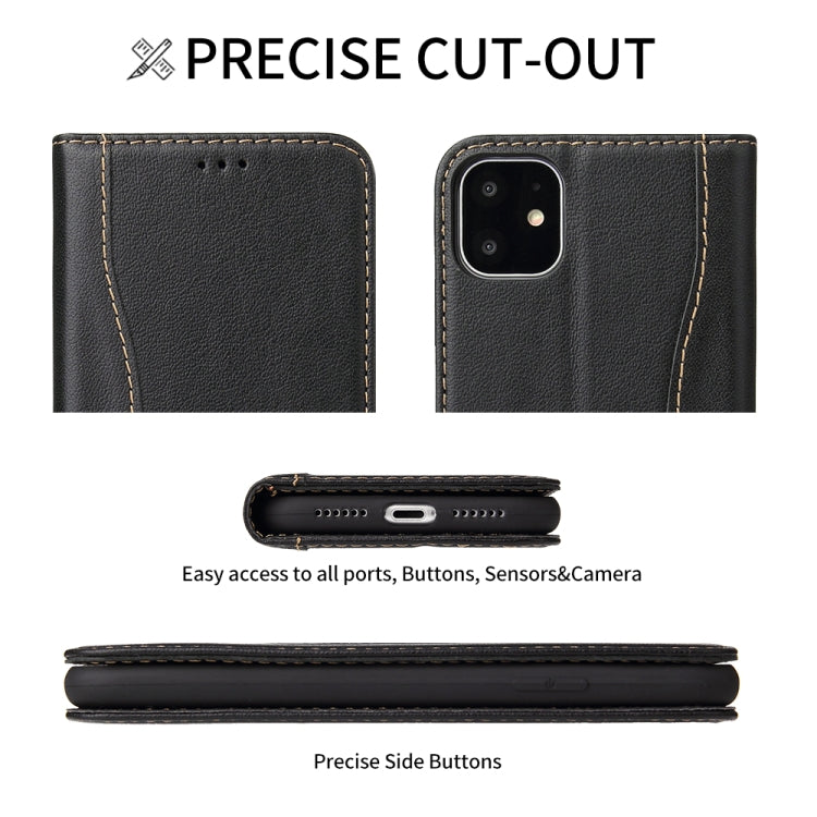 For iPhone 11 Pro Fierre Shann Cowhide Texture Horizontal Flip Leather Case with Holder & Card Slots & Wallet