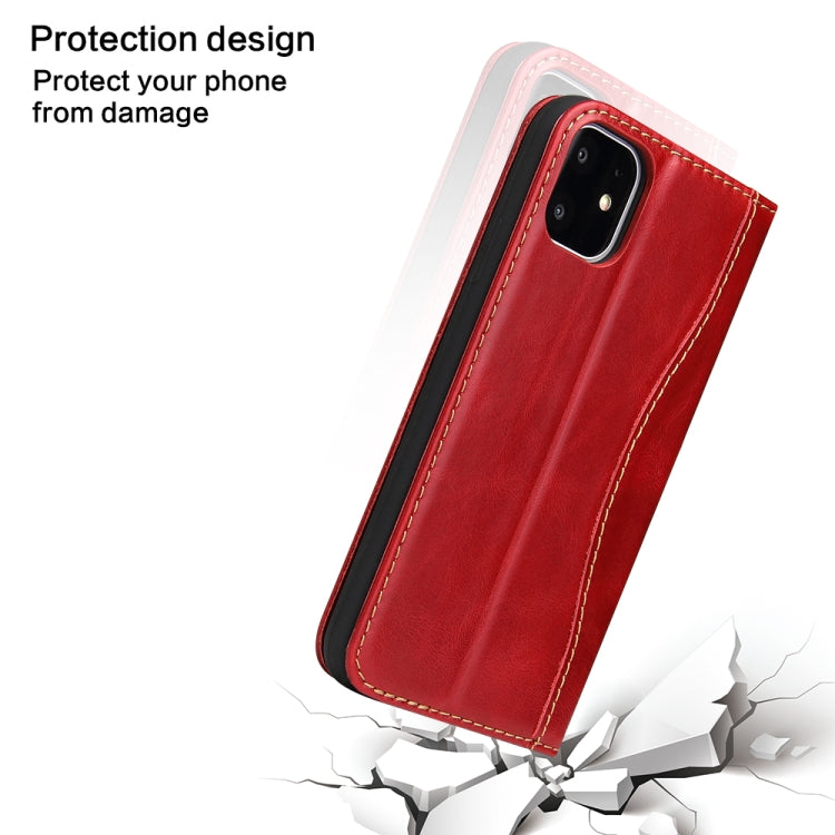 For iPhone 11 Pro Fierre Shann Cowhide Texture Horizontal Flip Leather Case with Holder & Card Slots & Wallet