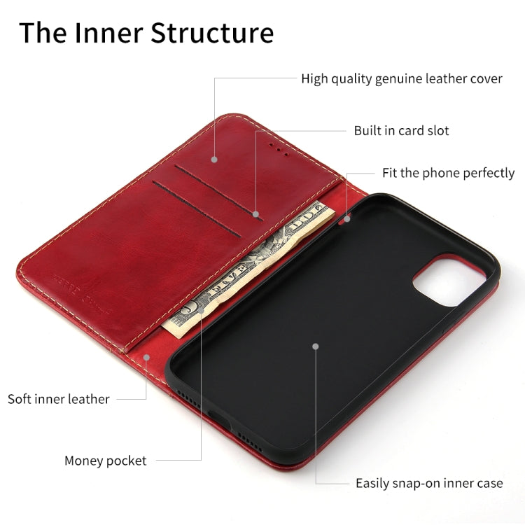 For iPhone 11 Pro Fierre Shann Cowhide Texture Horizontal Flip Leather Case with Holder & Card Slots & Wallet