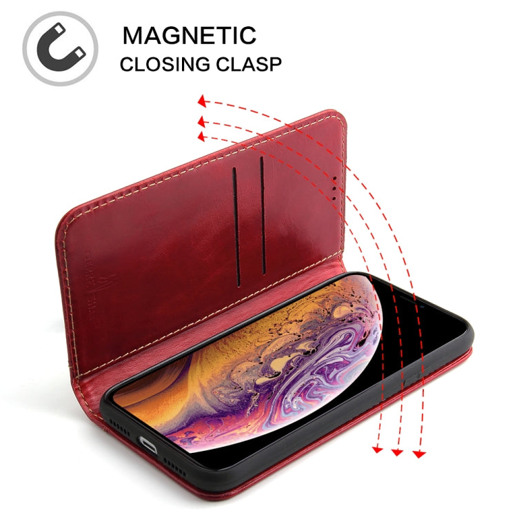 For iPhone 11 Fierre Shann Cowhide Texture Horizontal Flip Leather Case with Holder & Card Slots & Wallet