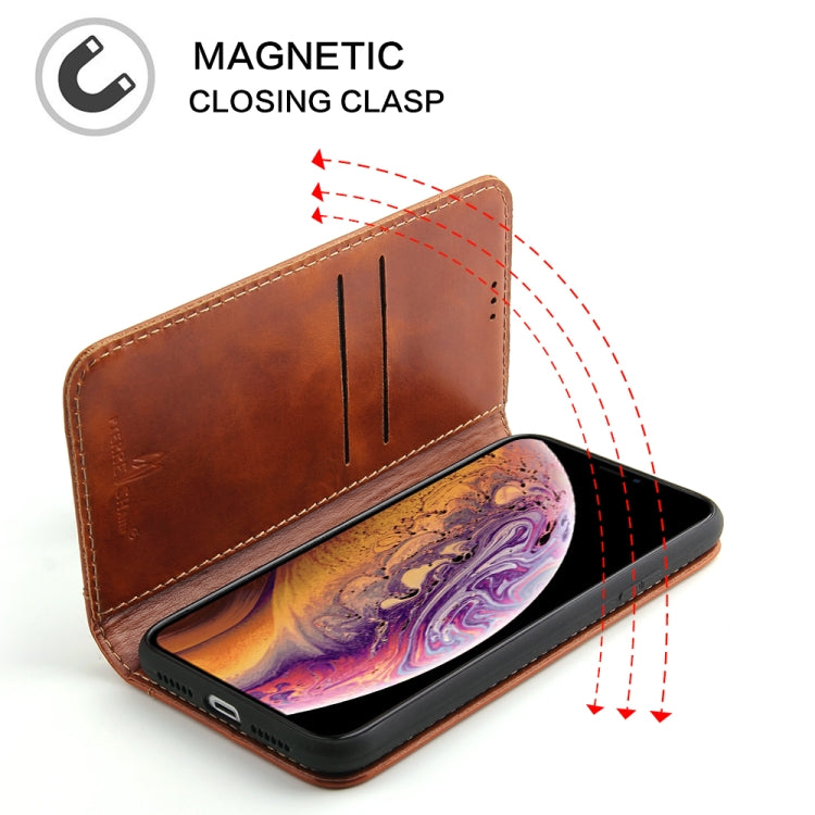For iPhone 11 Fierre Shann Cowhide Texture Horizontal Flip Leather Case with Holder & Card Slots & Wallet