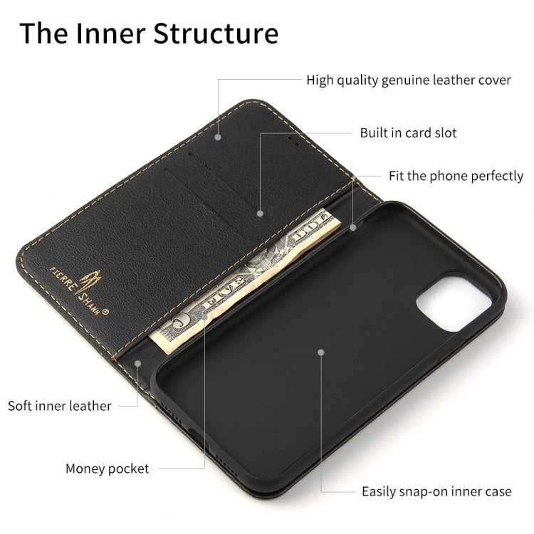 For iPhone 11 Pro Max Fierre Shann Cowhide Texture Horizontal Flip Leather Case with Holder & Card Slots & Wallet