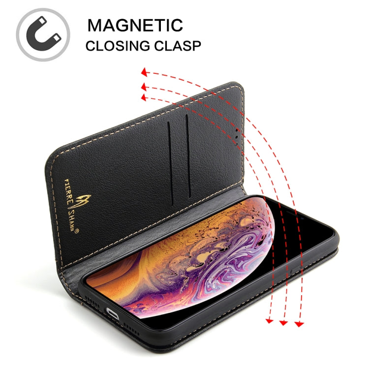 For iPhone 11 Pro Max Fierre Shann Cowhide Texture Horizontal Flip Leather Case with Holder & Card Slots & Wallet