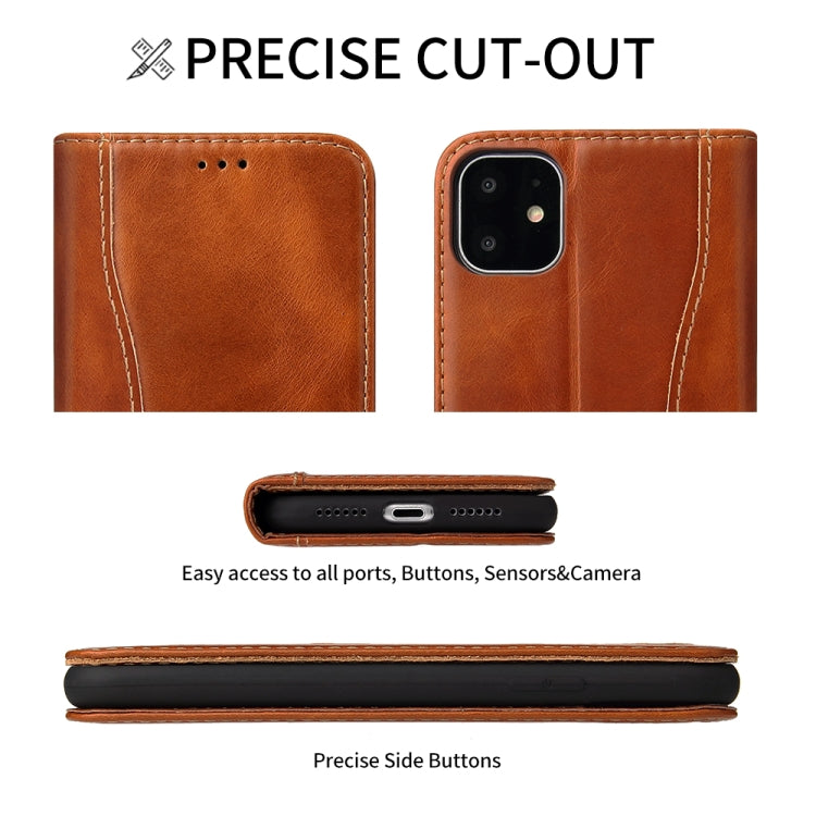 For iPhone 11 Pro Max Fierre Shann Cowhide Texture Horizontal Flip Leather Case with Holder & Card Slots & Wallet