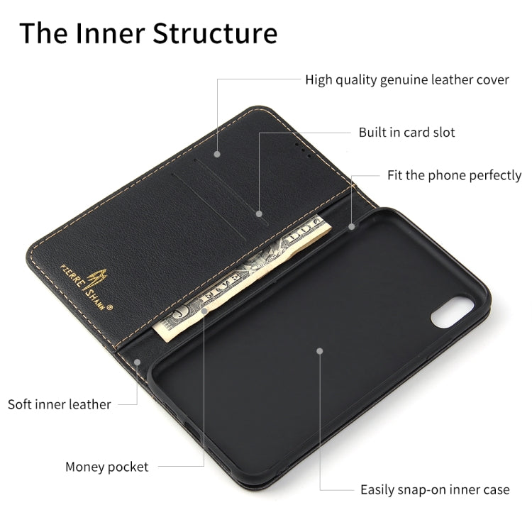 For iPhone XS Max Fierre Shann Cowhide Texture Horizontal Flip Leather Case with Holder & Card Slots & Wallet