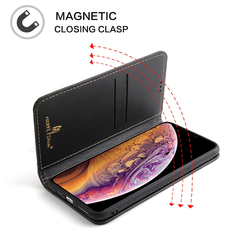 For iPhone XS Max Fierre Shann Cowhide Texture Horizontal Flip Leather Case with Holder & Card Slots & Wallet