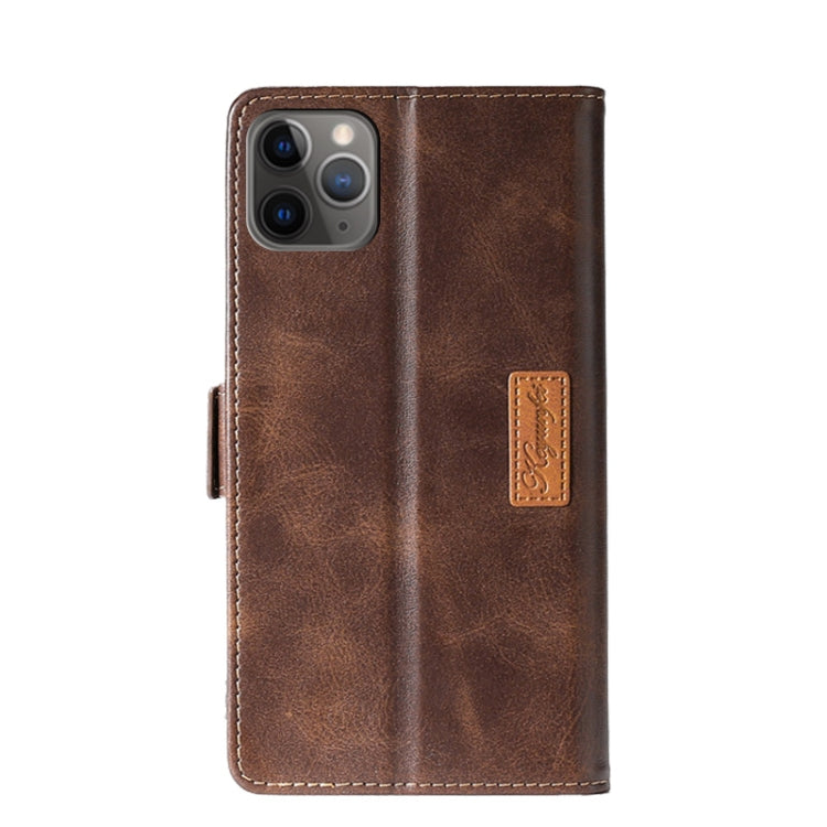 For iPhone 11 Pro Retro Texture Contrast Color Side Buckle Horizontal Flip Leather Case with Holder & Card Slots & Wallet