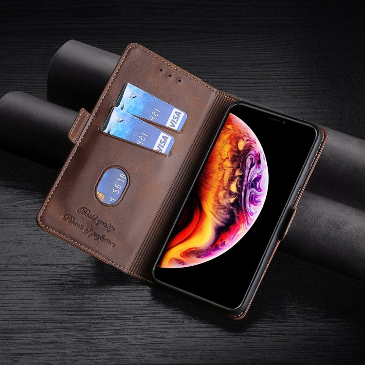 For iPhone 11 Pro Retro Texture Contrast Color Side Buckle Horizontal Flip Leather Case with Holder & Card Slots & Wallet